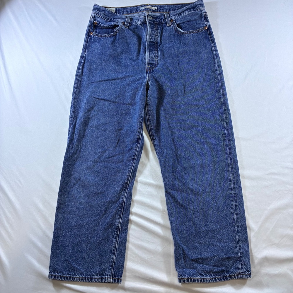 Levis Premium Ribcage Straight High Rise Blue Denim Jeans 72693-0072 W32 L27